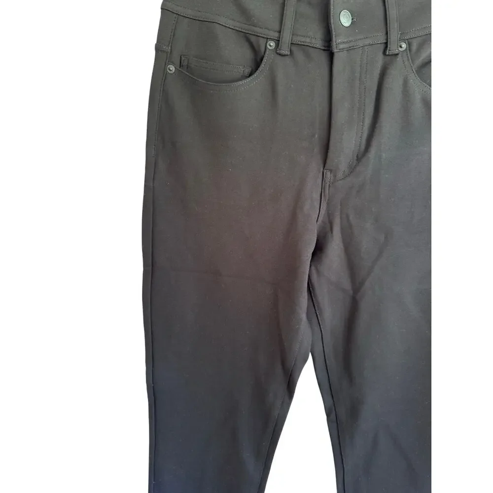 DKNY Black Slim Straight Pants Foundations Stretch Size 8 NWT
